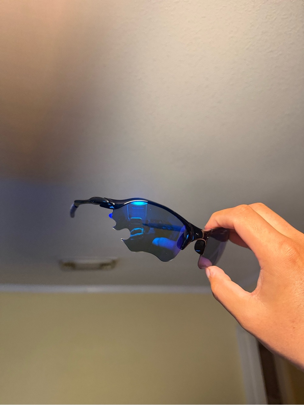 Blue Mirrored Rimless Sport Sunglasses Oakley Oakleys
